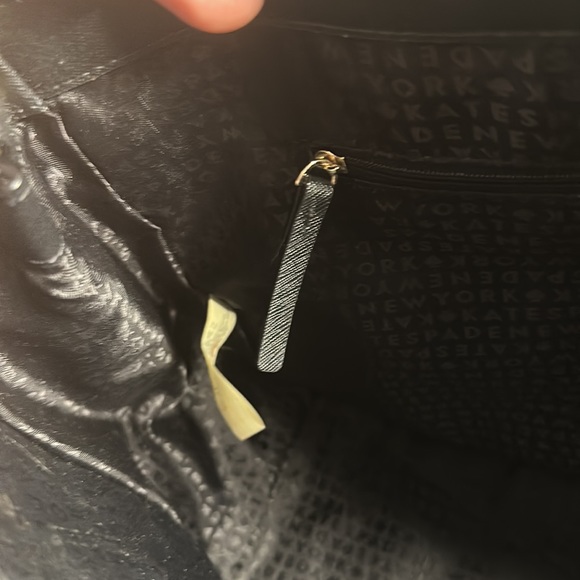 EUC Kate Spade Double Zio Black Saffiano Crossbody Satchel Tote in Black - Picture 9 of 12
